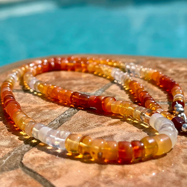 Ombré Mexican Fire Opal Necklace - Image #2