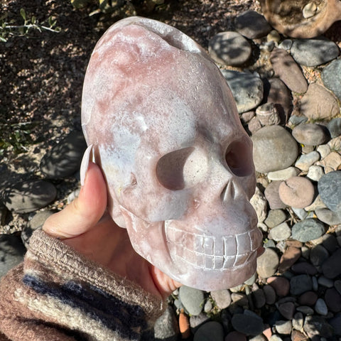 Pink Amethyst Star Child Skull - Image #1