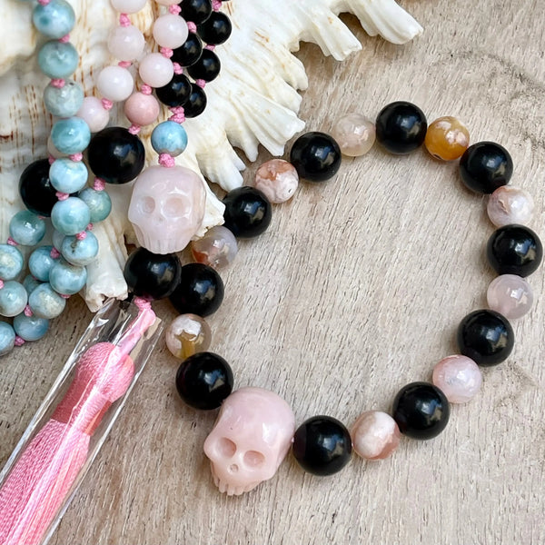 Pink Opal Skull Bracelet - Image #2