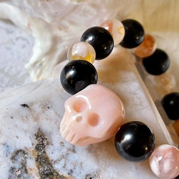 Pink Opal Skull Bracelet - Image #2