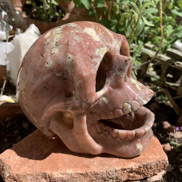 Rhodonite Hollow “Singing” Skull