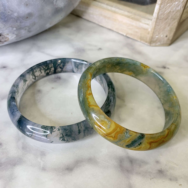 Moss Agate Bangles