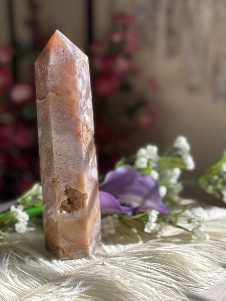 Flower Agate with Amethyst