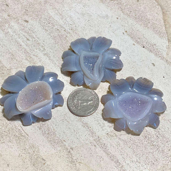 Druze agate flower
