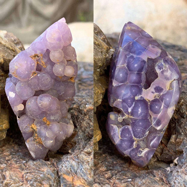 Grape agate cabochons