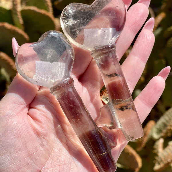 Rose Quartz & Amethyst Key carvings - Image #3