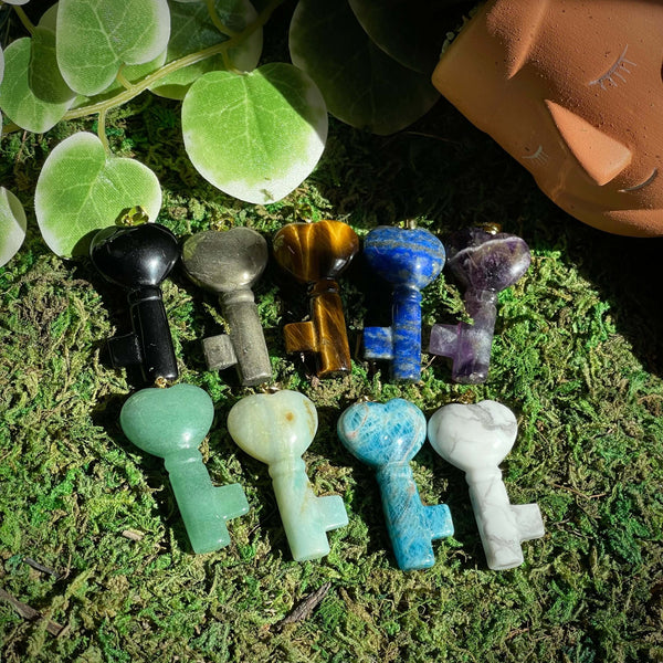 Gemstone Crystal Key Pendants - Image #2