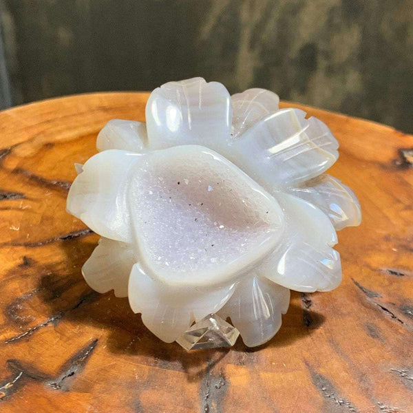 Druze agate flower
