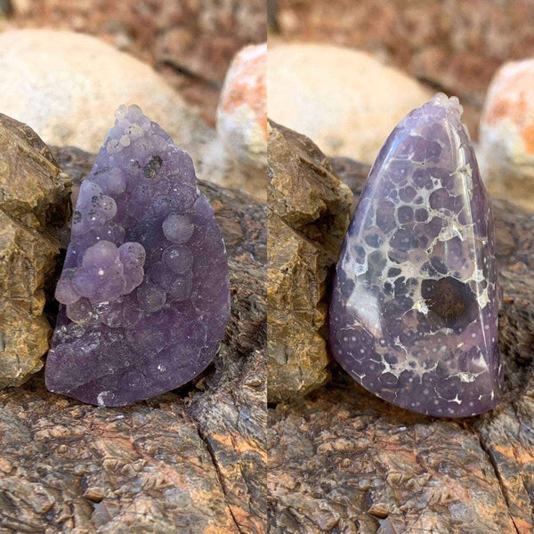 Grape agate cabochons
