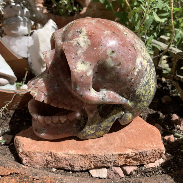 Rhodonite Hollow “Singing” Skull