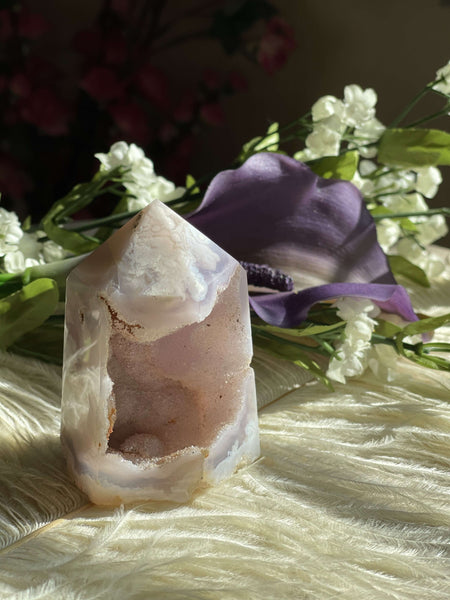 Flower Agate with Amethyst