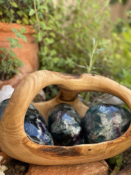 Fluorite with Scolecite “Pebbles”