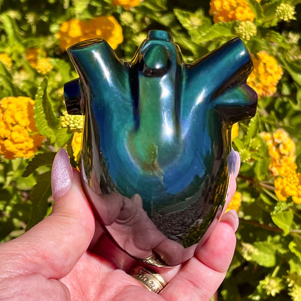 Rainbow Obsidian Anatomical Hearts - Image #1