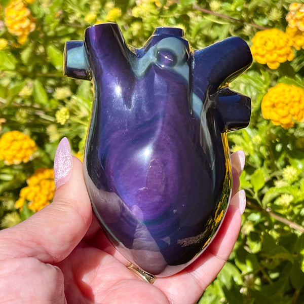 Rainbow Obsidian Anatomical Hearts - Image #2