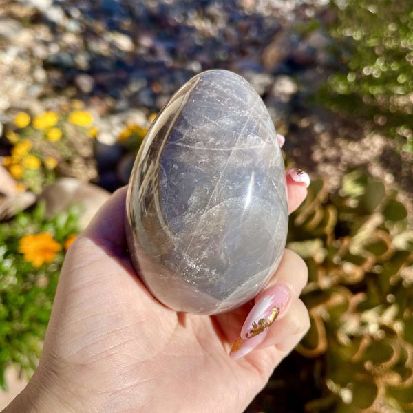 Blue Rose Quartz figural “eggs”