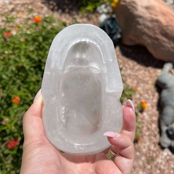 Quartz Hollow Skull Carving - Image #4