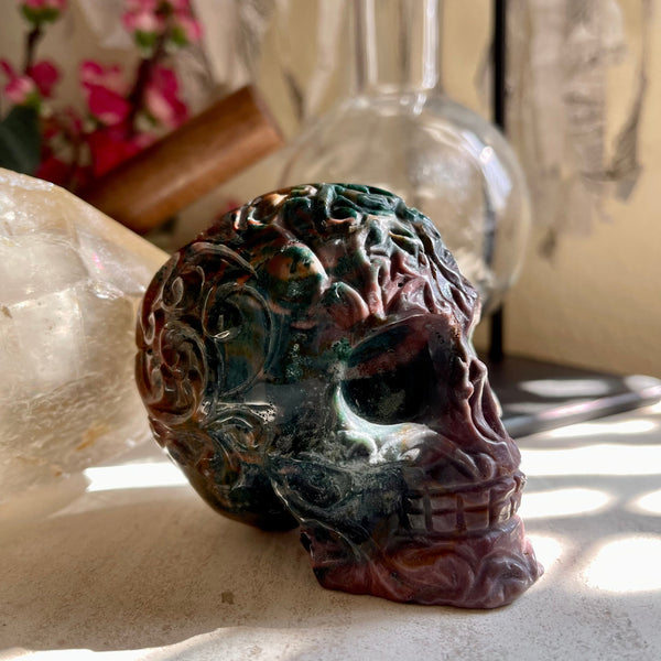 Ocean Jasper Sugar Skull - Image #1