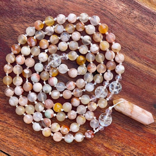 Flowe Agate 108 Bead Mala - Image #2
