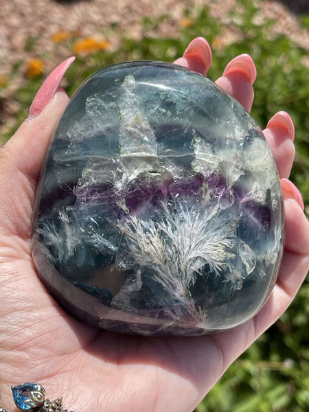 Fluorite with Scolecite “Pebbles”