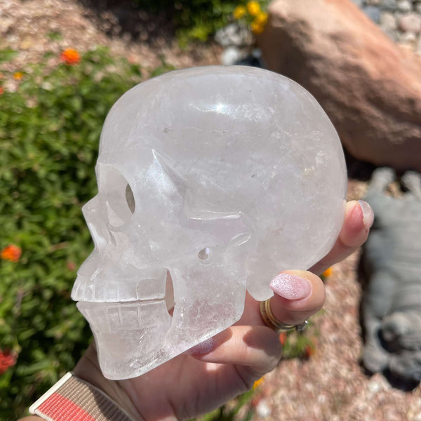 Quartz Hollow Skull Carving - Image #2