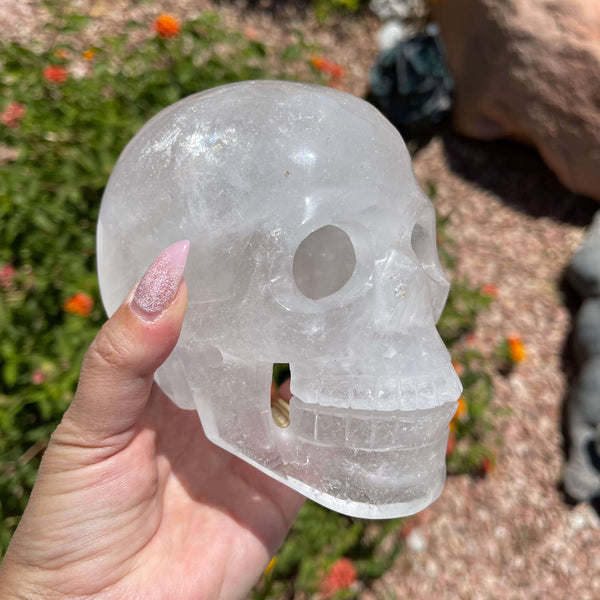 Quartz Hollow Skull Carving - Image #1