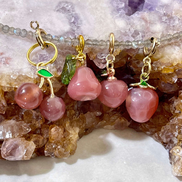 Carved Agate Fruit Charms - Image #5