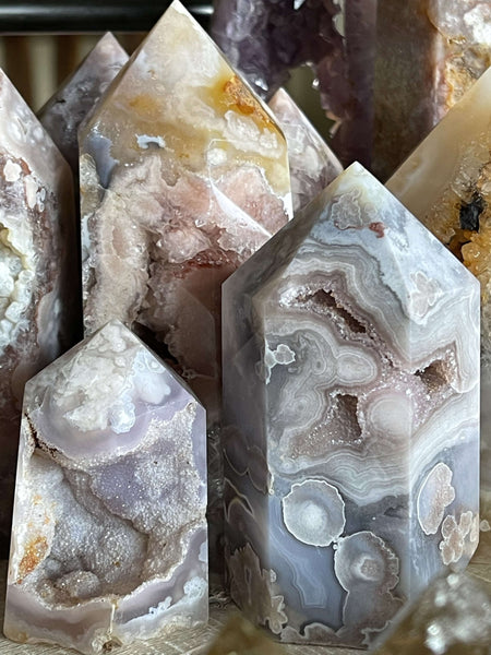 Flower Agate with Amethyst