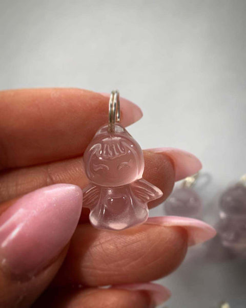 Rose Quartz Angel Pendants