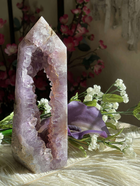Flower Agate with Amethyst