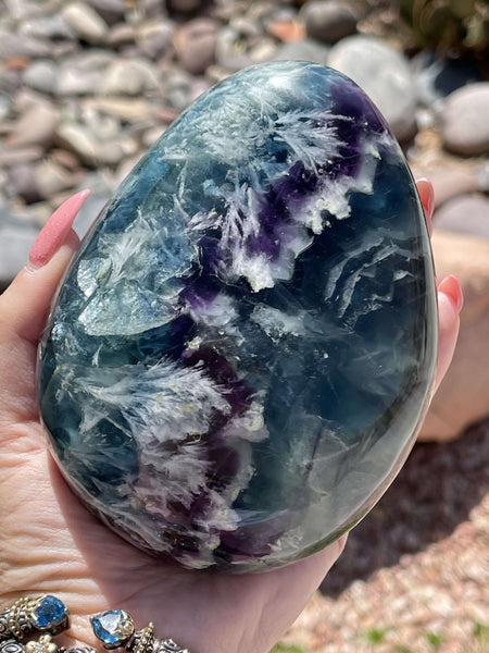 Fluorite with Scolecite “Pebbles”