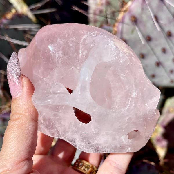 Rose Quartz Cat Skull - Image #2