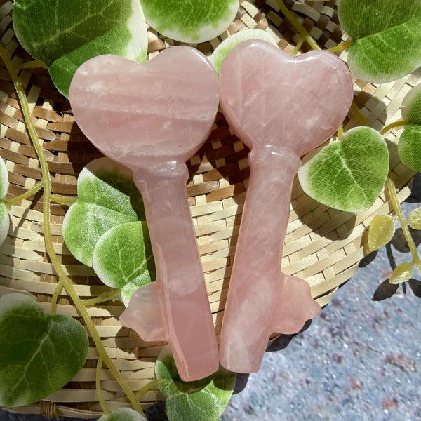 Rose Quartz & Amethyst Key carvings - Image #2