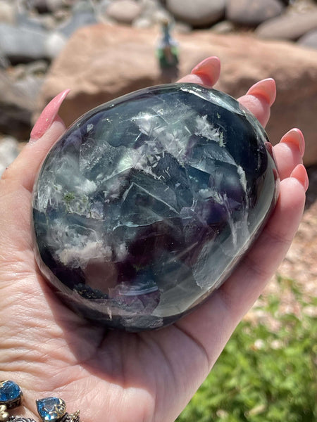Fluorite with Scolecite “Pebbles”