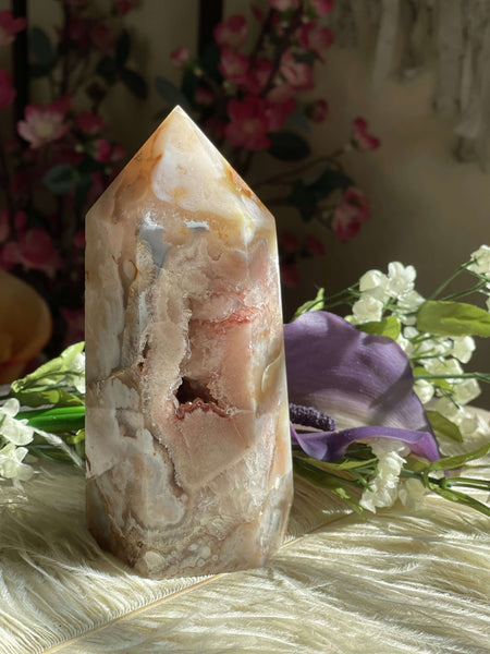 Flower Agate with Amethyst