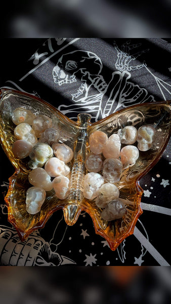 Mini Flower Agate skulls