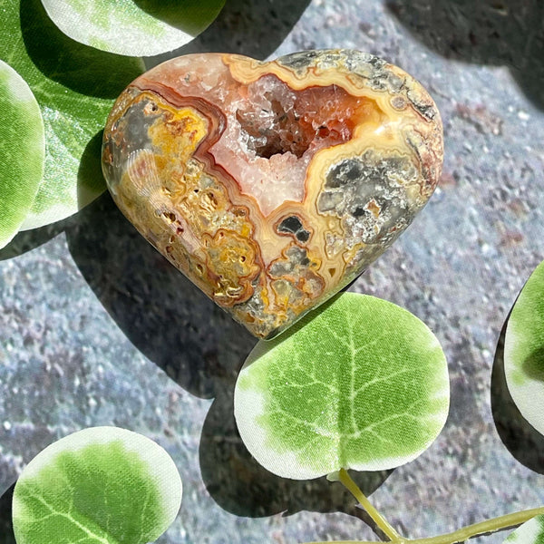 Crazy Lace Agate Druse Hearts - Image #2