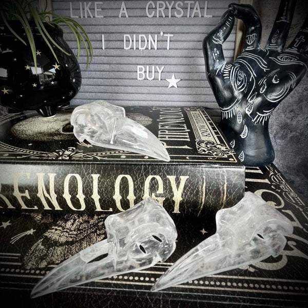 Quartz Raven Skull