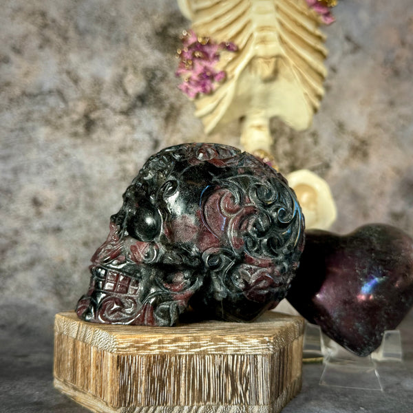 Plum Blossom Jasper Sugar Skull