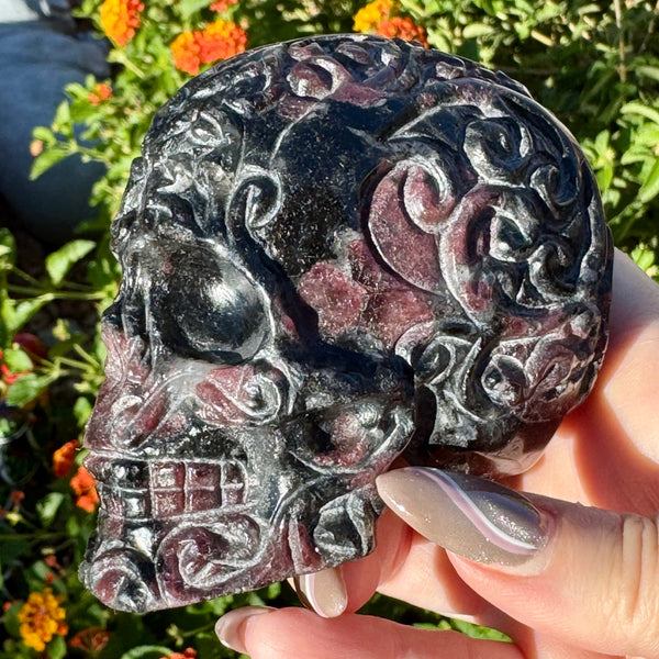 Plum Blossom Jasper Sugar Skull