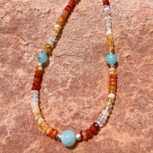 Ombré Mexican Fire Opal Necklace - Image #1