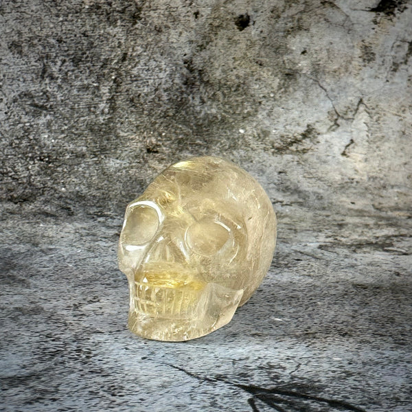 Rutilated Smoky Quartz Skull