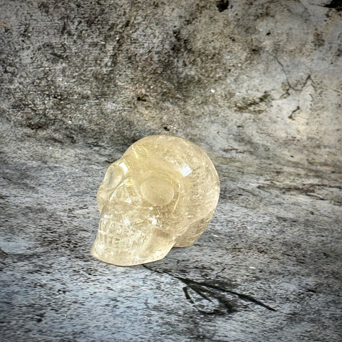 Rutilated Smoky Quartz Skull