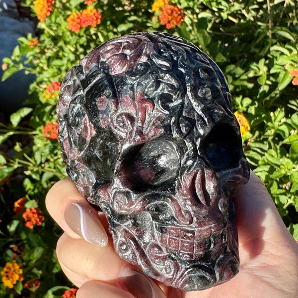 Plum Blossom Jasper Sugar Skull
