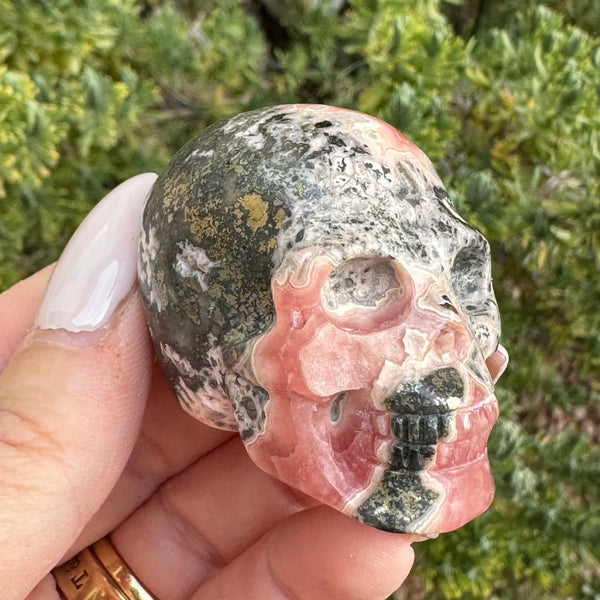 Gem Rhodochrosite Skull - Image #2