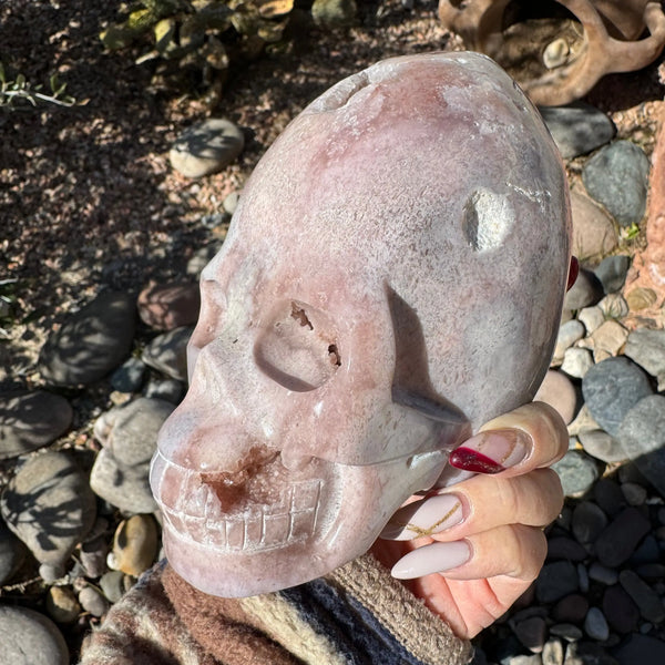 Pink Amethyst Star Child Skull - Image #2