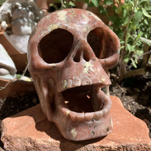 Rhodonite Hollow “Singing” Skull