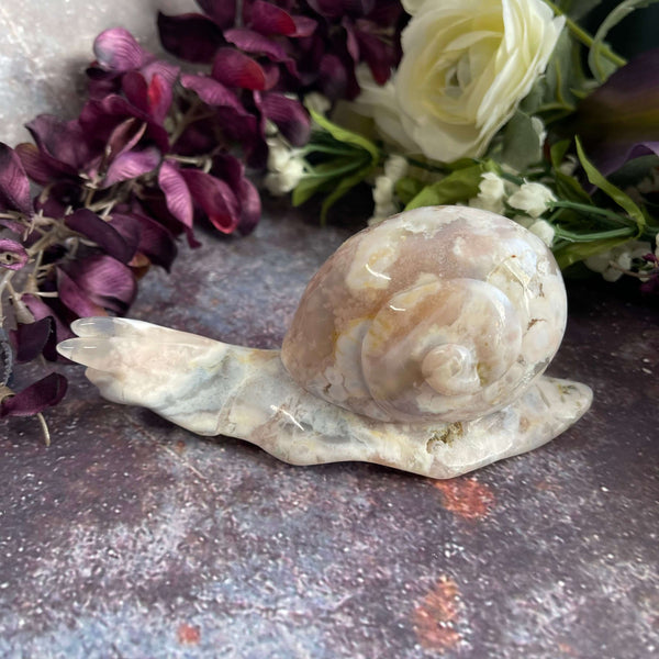 Flower Agate Snail figurines - Image #2