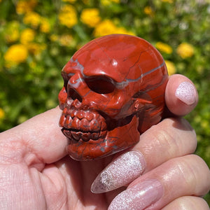 Red Jasper Carved Skull - Image #1