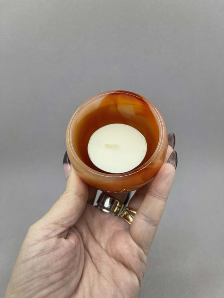Smelt Quartz “Carnelian” Tea-light holder