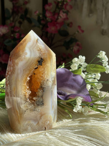 Flower Agate with Amethyst